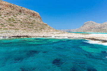 Fototapeta premium Balos beach. View from Gramvousa Island, Crete in Greece