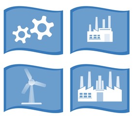 Obraz premium Symboles sur 4 drapeaux