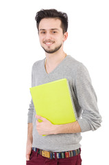 Young student isolated on the white background