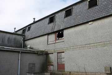 Vandalised abandoned office block