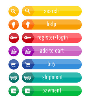 colorful buttons for eshop, suitable for flat design