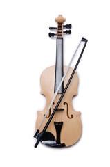 Fototapeta premium Violin isolated on the white