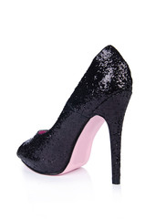 Black woman shoes isolated on white