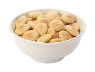 Oyster Crackers in a white bowl