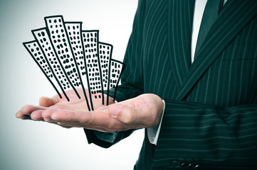 businessman and buildings
