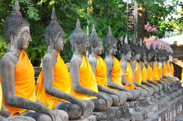 buddha statue , Wat Yai Chaimongkol , Ayutthaya , Thailand