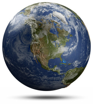 Earth globe - North America