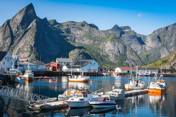 view of Lofoten archipelago bay