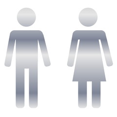 Silver male and female sign