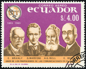 E. Branly, Marconi, Bell, E. Belin,