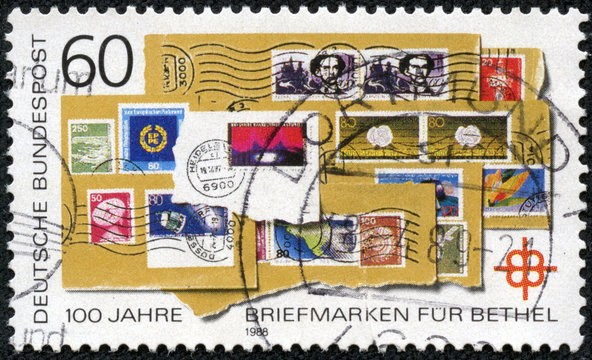 stamp printed in Germany, shows Postage Stamps
