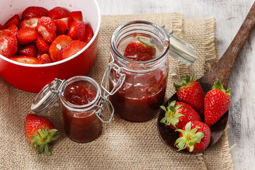 Making strawberry jam