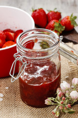 Making strawberry jam