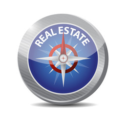 real estate compass illustration design