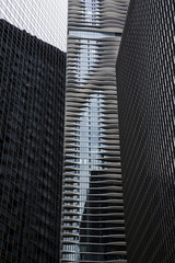 Fototapeta na wymiar Modern Office Buildings. Bottom Up View. Chicago