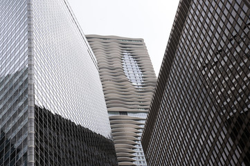 Modern Office Buildings. Bottom Up View. Chicago © nostalgi