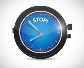 watch and stop sign illustration design