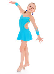 child girl doing fitness exercises