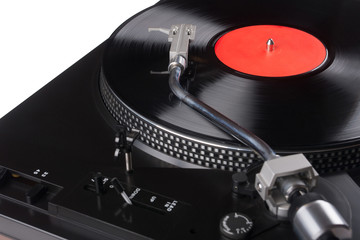 Vintage Plattenspieler mit Vinyl Schallplatte