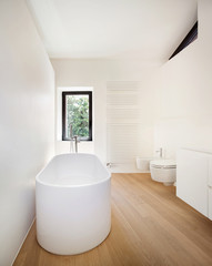 Fototapeta na wymiar modern loft, bathroom with bathtub