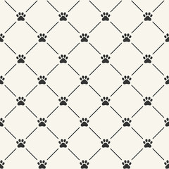Simple seamless vector pattern with paw prints