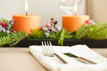 Christmas Dinner table setting