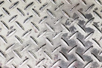Selbstklebende Fototapete Metall Background of metal diamond plate in silver color.