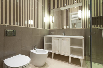 Interior of designer bathroom