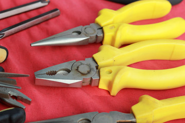 Closeup of assorted work tools