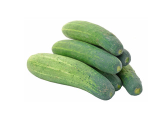 long cucumber isolated on white