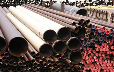 Rusty industrial pipes