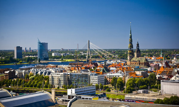 Areal view on the city of Riga, Latvia
