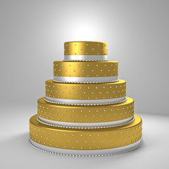 golden wedding cake