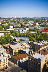 Fototapeta na wymiar Areal view on the city of Riga, Latvia