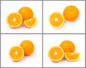 set of orange isolated on white