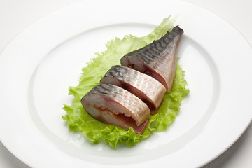 Smoked fish pieces and tail