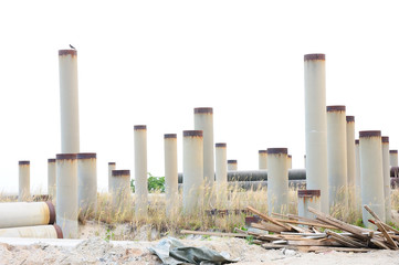 Rust Steel pipes in consruction site