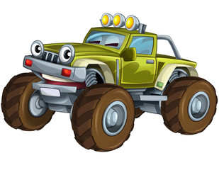 Cartoon car - racing vehicle - illustration for children
