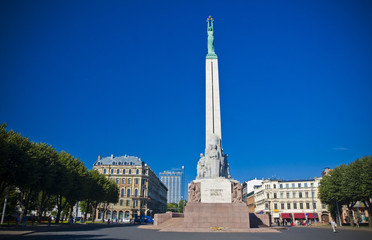 Fototapeta na wymiar Monument of freedom,Riga, Latvia