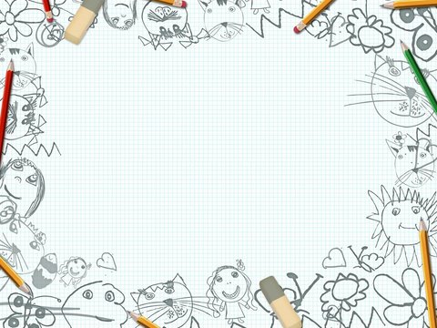 children's pencil drawings desk background