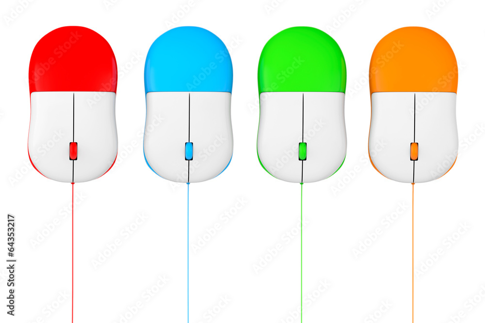 Poster Simple wired computer mouses set