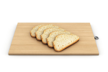 Bread over a wooden board