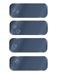 Obraz premium Menu made of gears for machinery in navy blue color