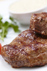 steak with sauce