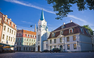 Fototapeta na wymiar The streets in old town, Riga, Latvia