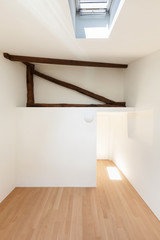 modern loft, empty room with white walls