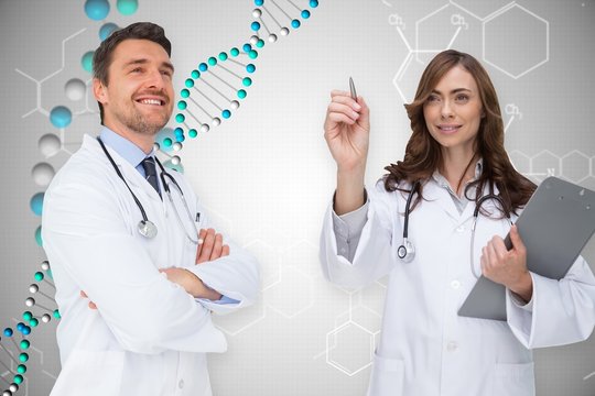 Composite image of medical team