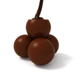 Chocolate praline pyramid witch dark cream filling