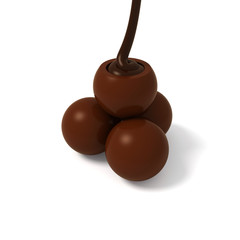 Chocolate praline pyramid witch cream filling