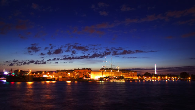 Night view of St Petersburg, Russia